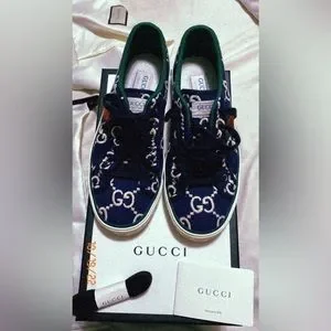 GUCCI 41✖︎41 Gucci Navy Blue Demin Tennis 1977 Sneakers Size 41 Gucci | TLC